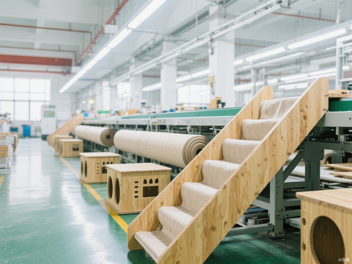 Yiwu Pet Factory workshop producing pet stairs and pet beds